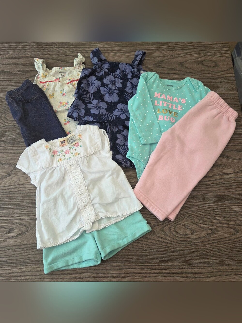 Carter's Girls Mixed Outfit Set - Navy, Mint, Pink, White